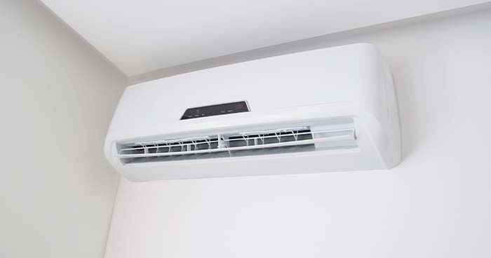 Heat pumps have a wall mounted inside unit.