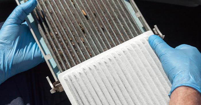 If there's been a fire close to you, change your air filter. As you can see in the side by side comparison, a dirty air filter will pollute your air.